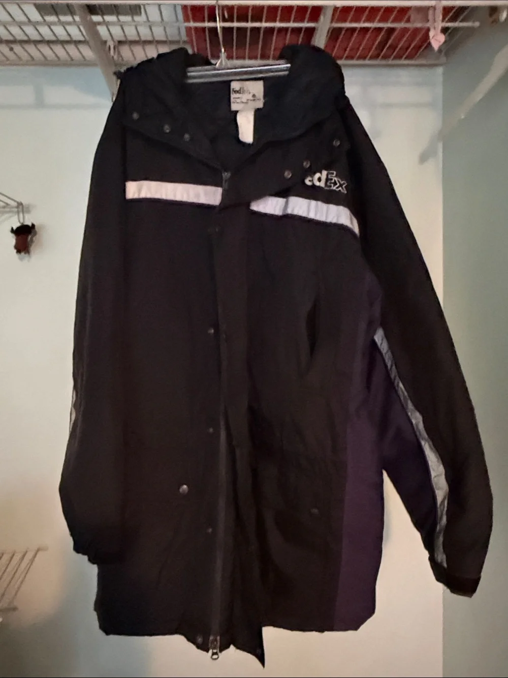 FedEx Men’s Black and Purple Performance Hooded Jacket